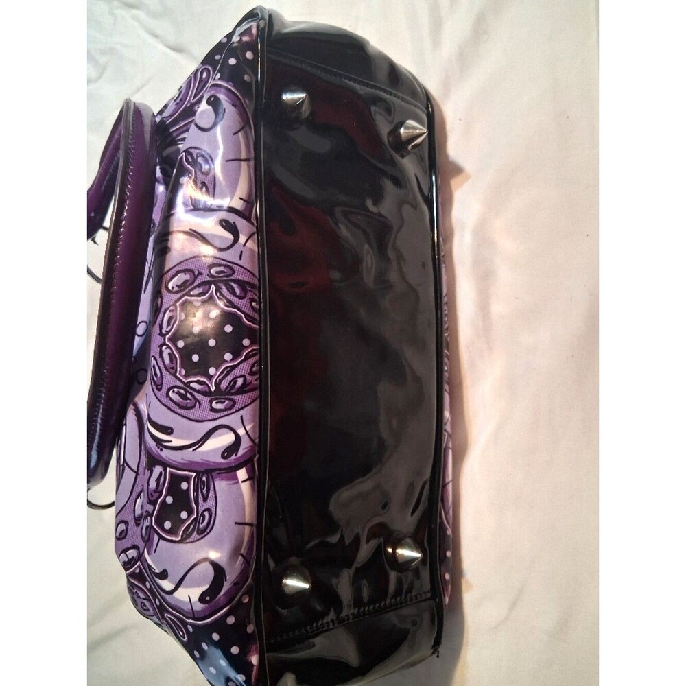 Y2K Purple Octopus Skull / Kraken Kisslock Frame Satchel Handbag - Picture 12 of 15